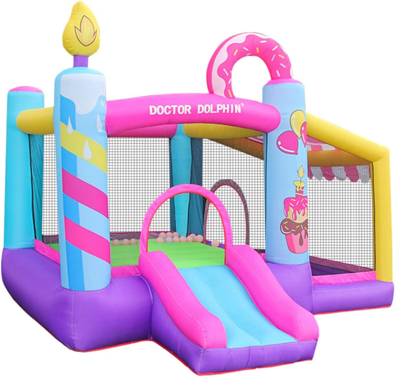 Doctor Dolphin Inflatable house for children, inflatable house with blower for indoors and outdoors, inflatable gorilla for children's parties (hot air globe theme) 