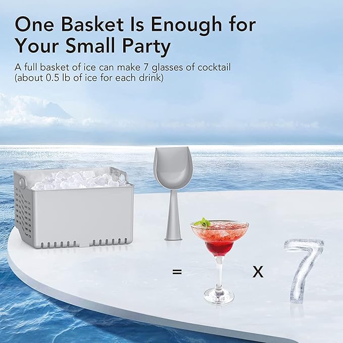 12kg Portable Ice Maker – Compact, Quiet and Powerful – 1 Year Warranty